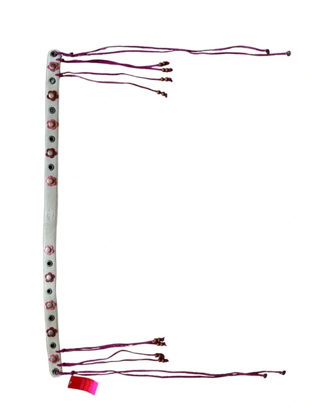 Oilily NWT Vintage Suede Leather Eyelet Tassel Fringe Belt Boho Folk Size 7 75cm
